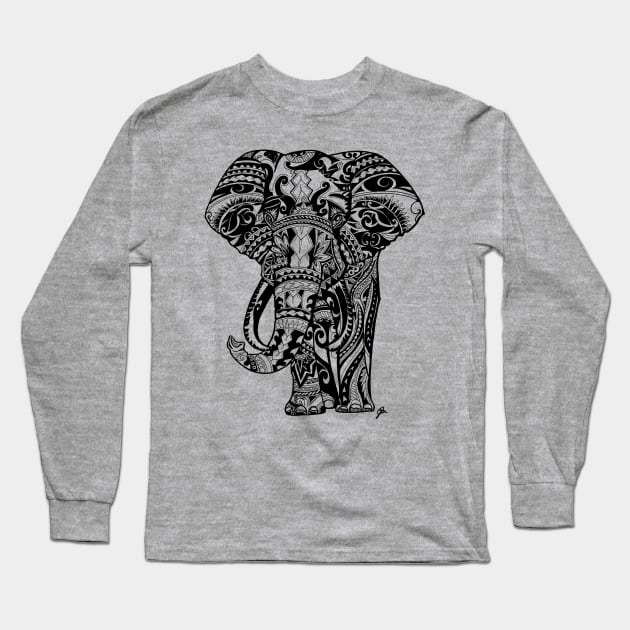 Elephant tribal pattern mandala Long Sleeve T-Shirt by Juliet & Gin